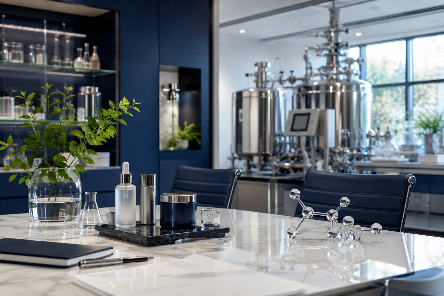 Modern scientific collaboration environment with premium lab development setting