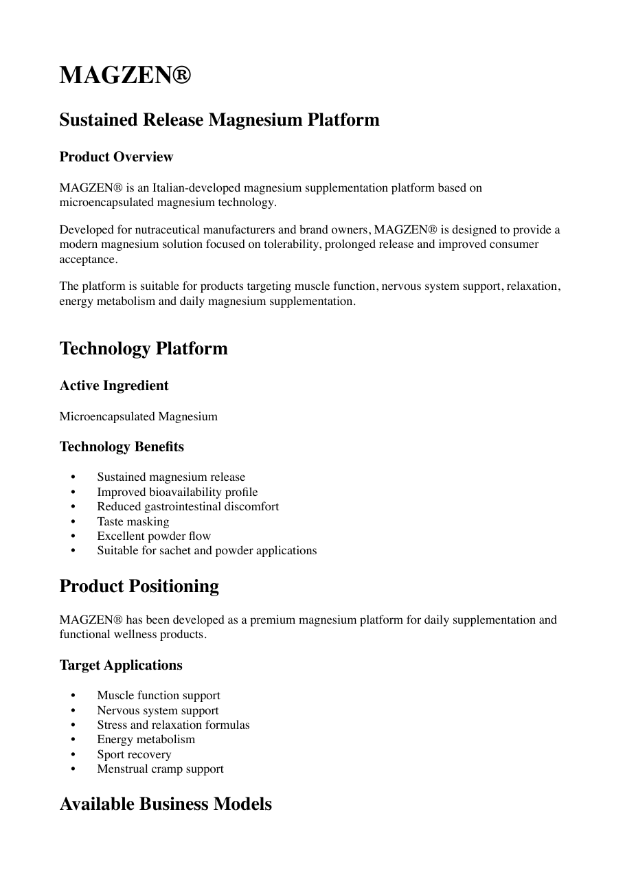 MAGZEN® master product sheet preview